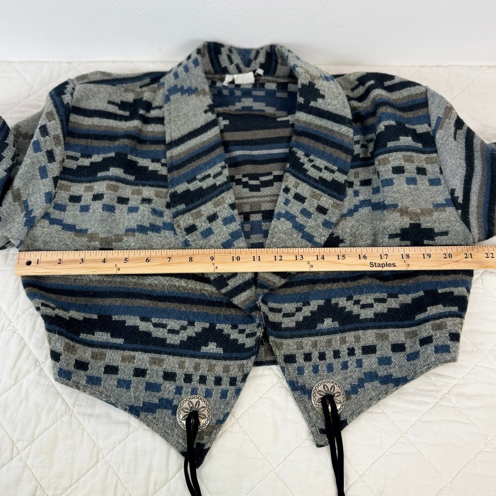 VTG! BANJO DALLAS TEXAS Southwestern Aztec Navajo Style Cropped Jacket Womens L - Picture 5 of 13